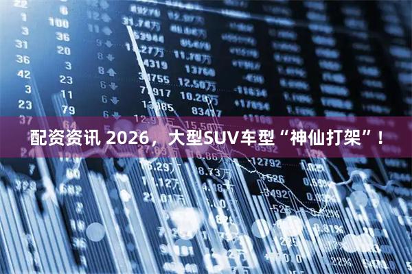 配资资讯 2026，大型SUV车型“神仙打架”！