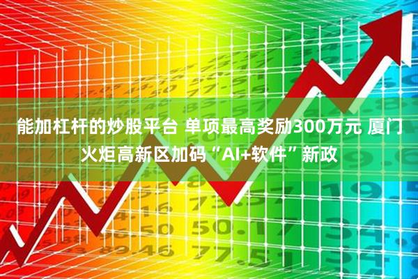 能加杠杆的炒股平台 单项最高奖励300万元 厦门火炬高新区加码“AI+软件”新政