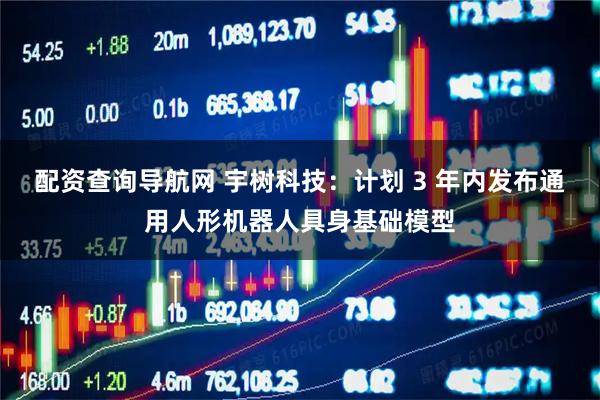 配资查询导航网 宇树科技：计划 3 年内发布通用人形机器人具身基础模型